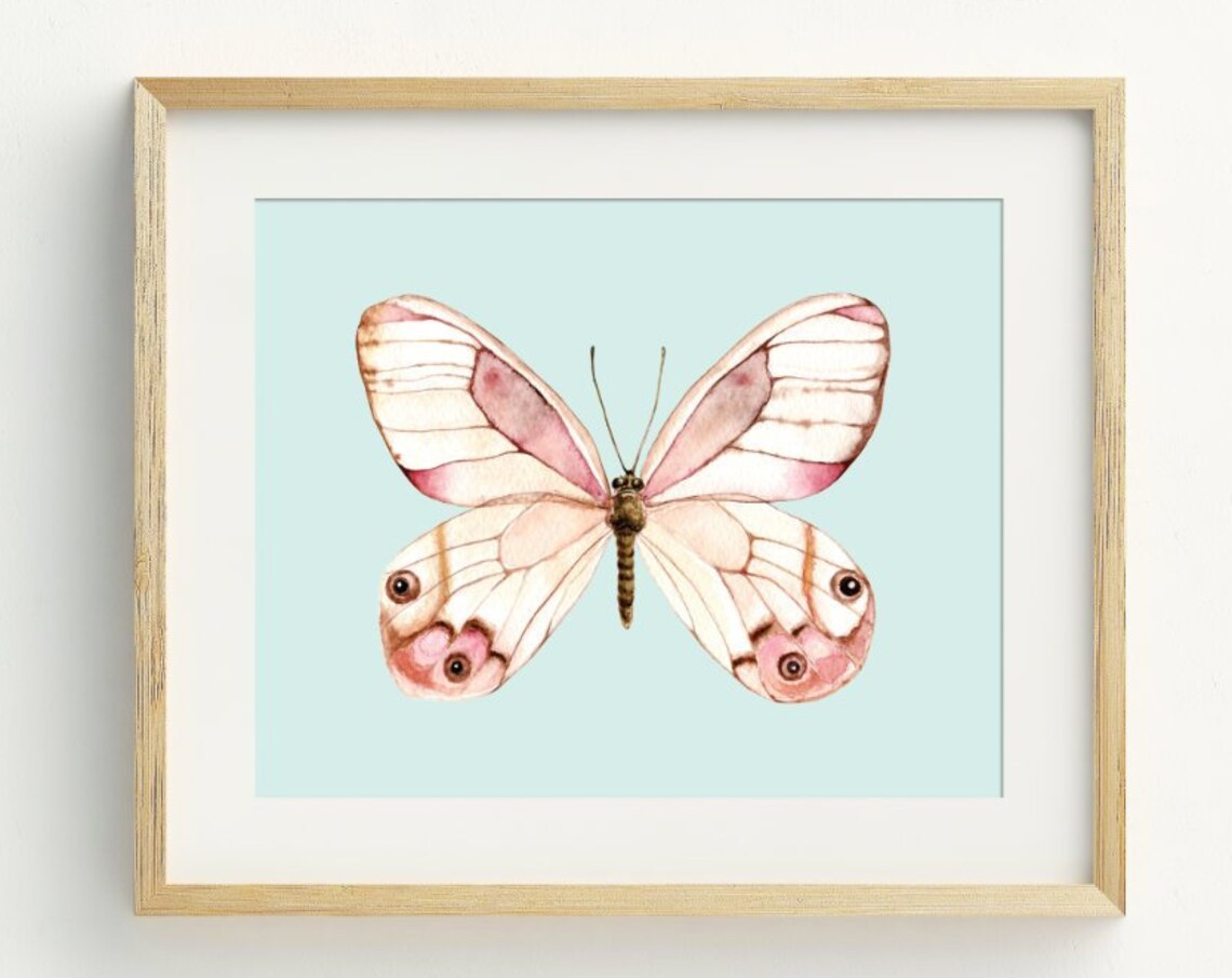 Butterfly Nursery Minimalist Art Print, Nursery Decor