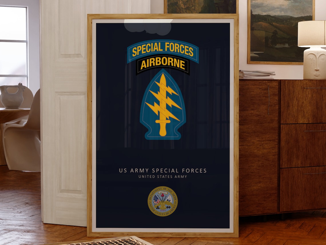 United States Special Forces Minimalist Army Art Print