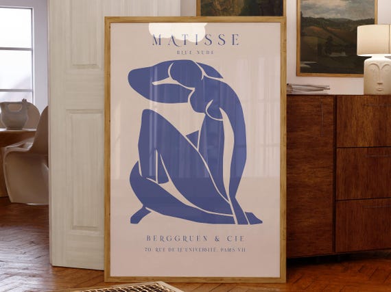 Radiant Elegance Premium Henri Matisse Printbold Colors Iconic Art Modern Decor Wall Art Famous Artwork Blue Nu