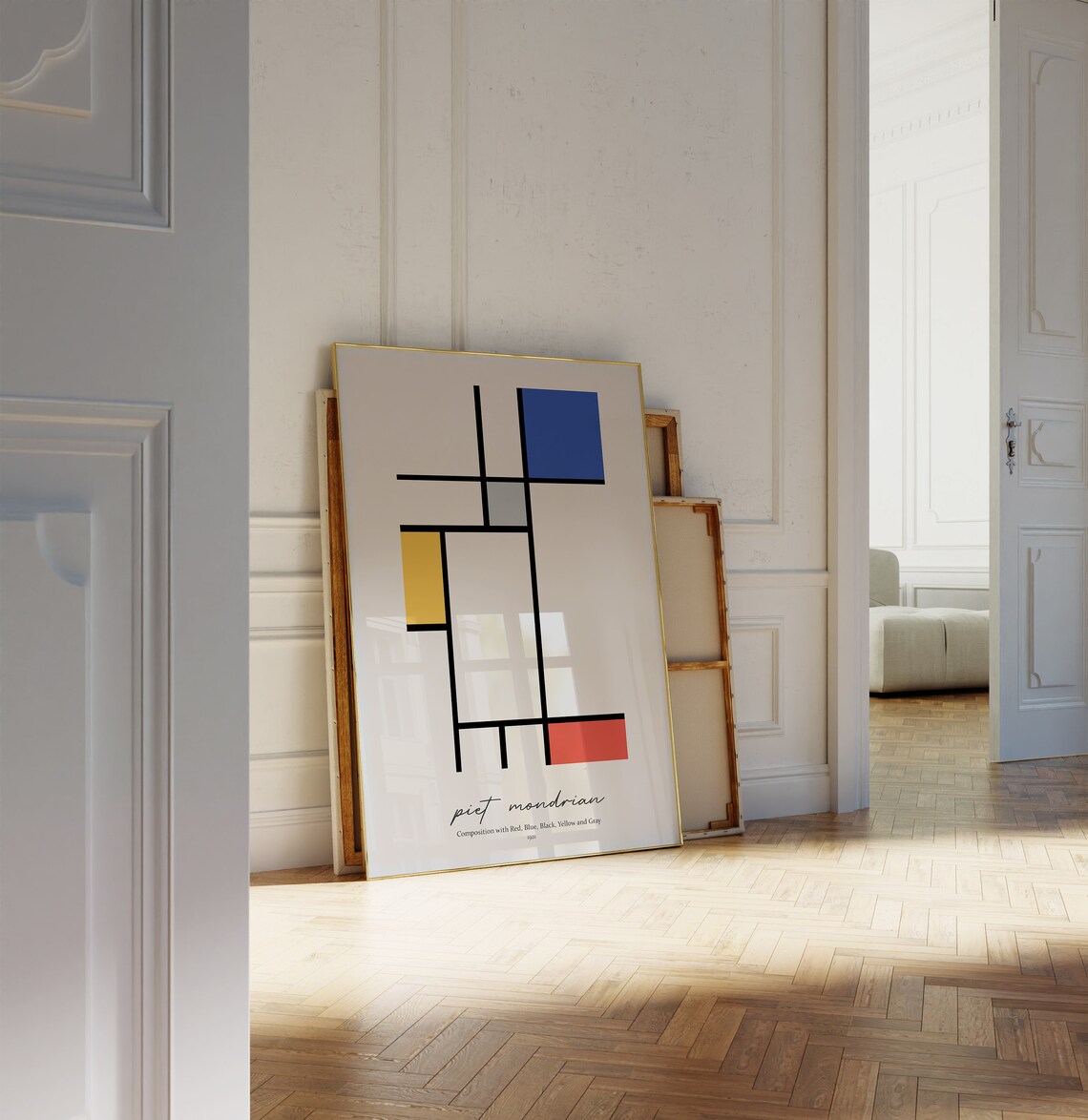 Piet Mondrian Composition 1921 Red Blue Yellow Grid Abstract Art Poster - Image 3
