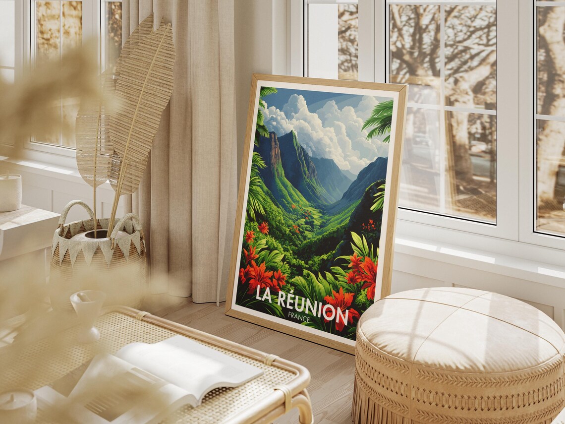 Reunion Island Travel Poster, Cirque De Mafate - Image 4