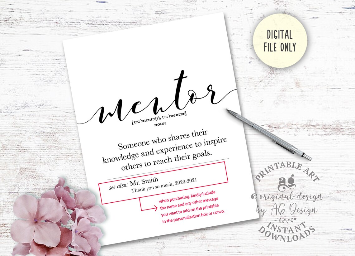 Personalized Mentor Definition Poster, Christmas Gift - Image 2