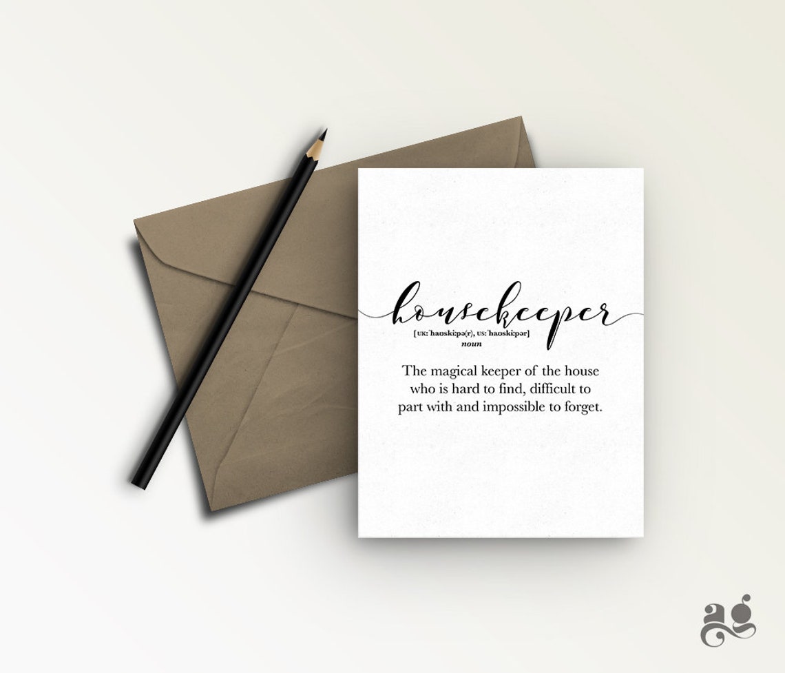 Housekeeper Word Definition Poster Thank You Gift Magical Keeper Quote - Image 2