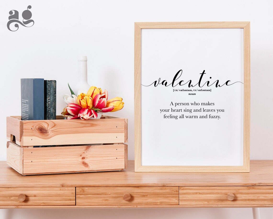 Valentine Definition Romantic Dictionary Style Love Gift Poster - Image 3