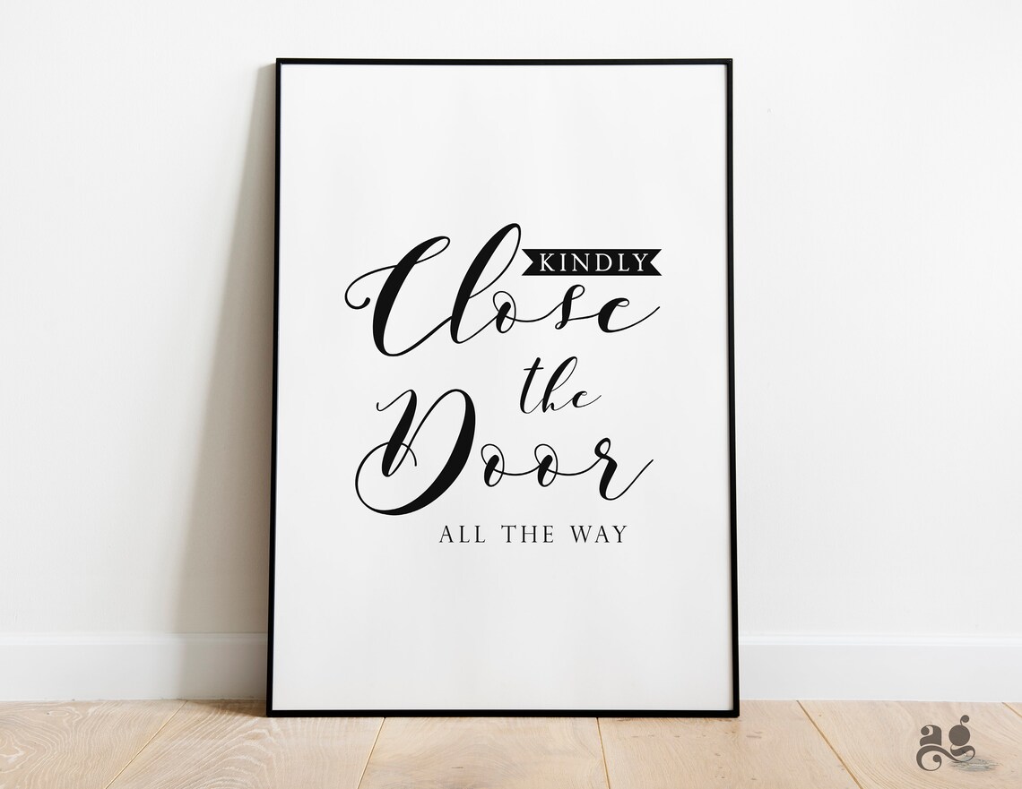 Close The Door Sign, Airbnb House Rules Poster - Image 3