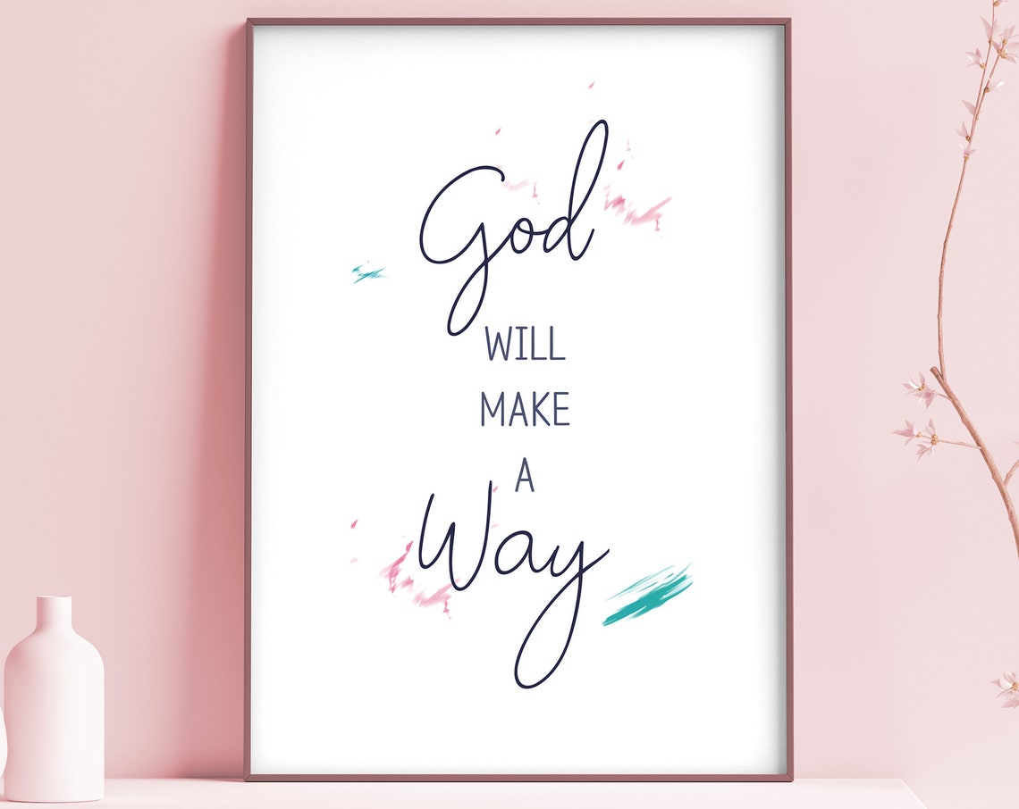 God Will Make A Way Bible Verse Wall Art Bible Verse New Home Typography Wall Art Instant Bible Verse Print Gift - Image 2