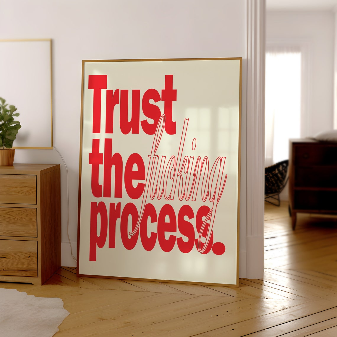 Trust the Fucking Process Red Bold Typography Motivational Poster - Image 3