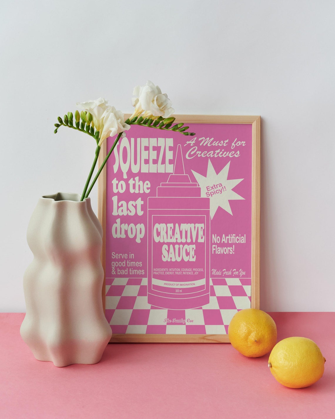 Squeeze Creative Sauce All Pink Retro Condiment Ad Style Poster - Image 2