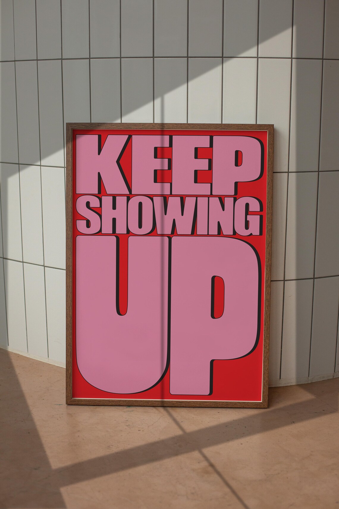 Keep Showing Up Colorful Retro Quote Art Print - Image 5