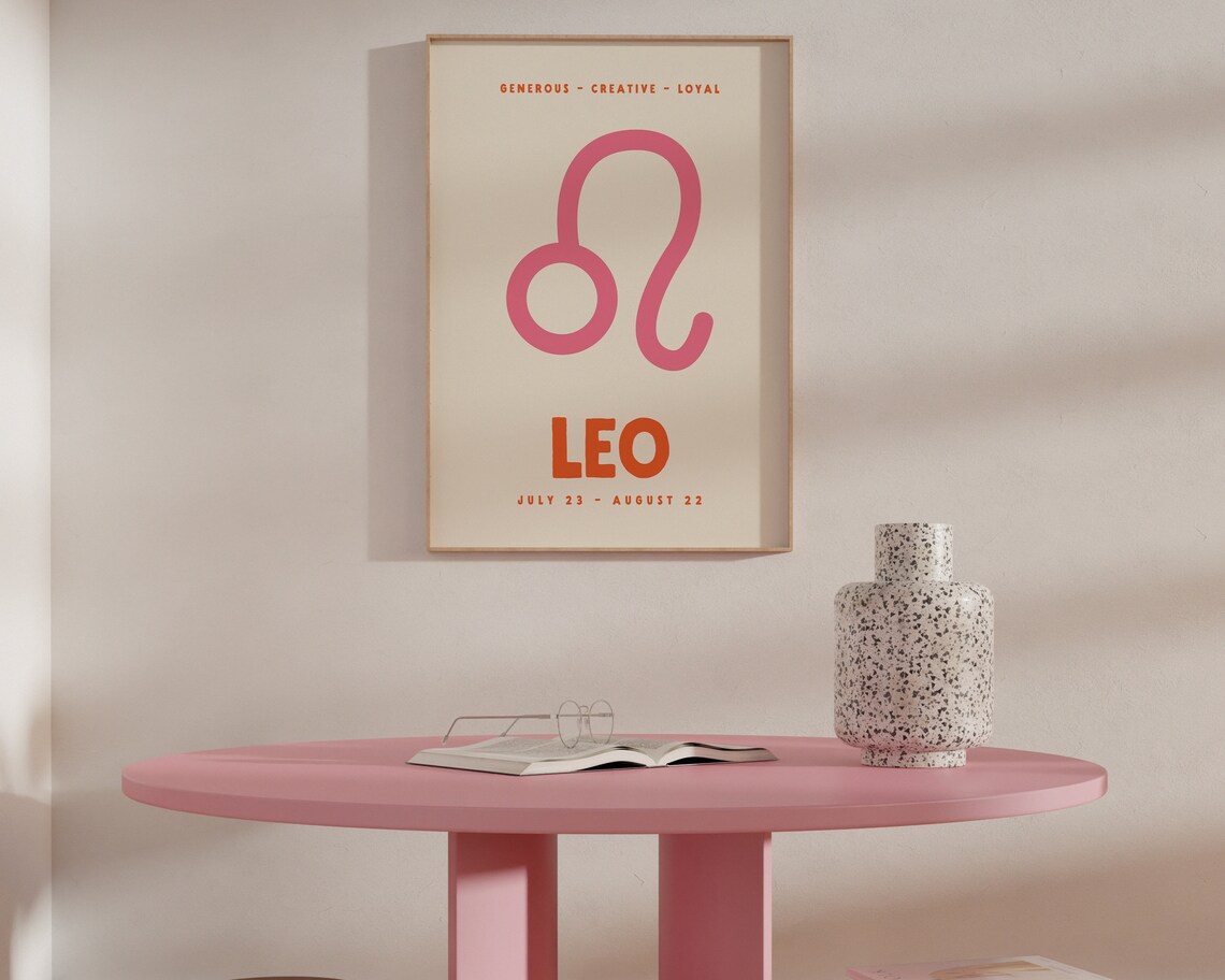 Leo Zodiac Poster Print, Trendy Preppy Wall Decor - Image 2