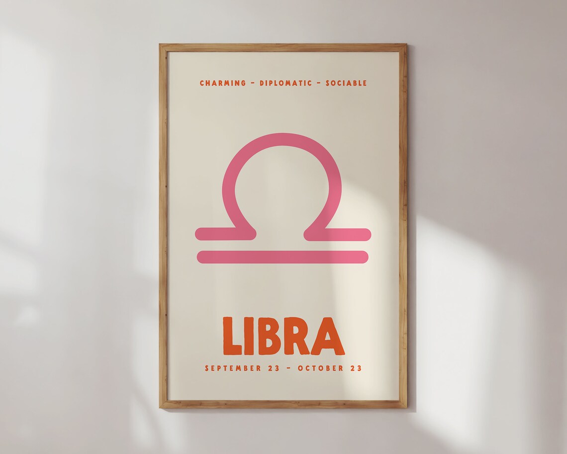 Libra Zodiac Poster Print, Preppy Wall Decor - Image 3