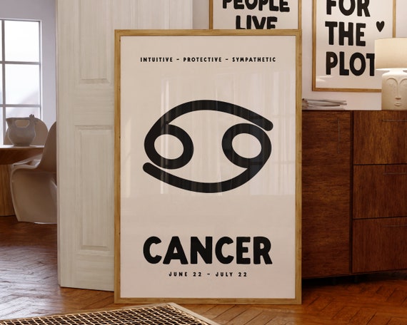 Cancer Zodiac Print Astrology Star Sign Poster Cancer Zodiac Star Sign Gifts Horoscope Wall Art Trendy Art