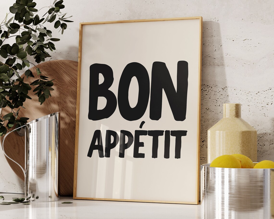 Bon Appetit Modern Kitchen Wall Art Poster - Image 3
