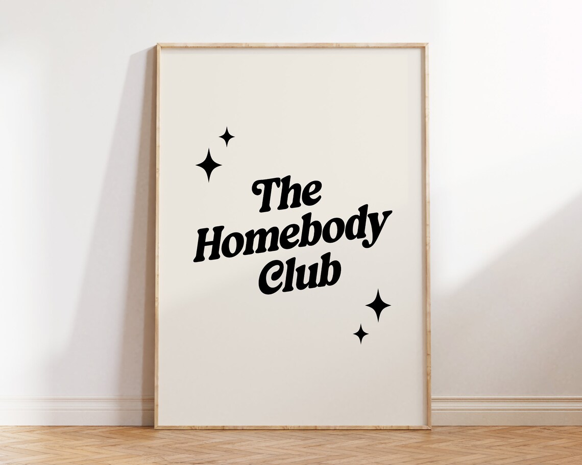 The Homebody Club Typography Poster, Retro Decor - Image 2