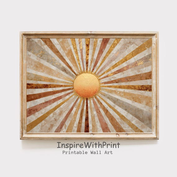 Boho Sun Print Abstract Sunrise Art Print
