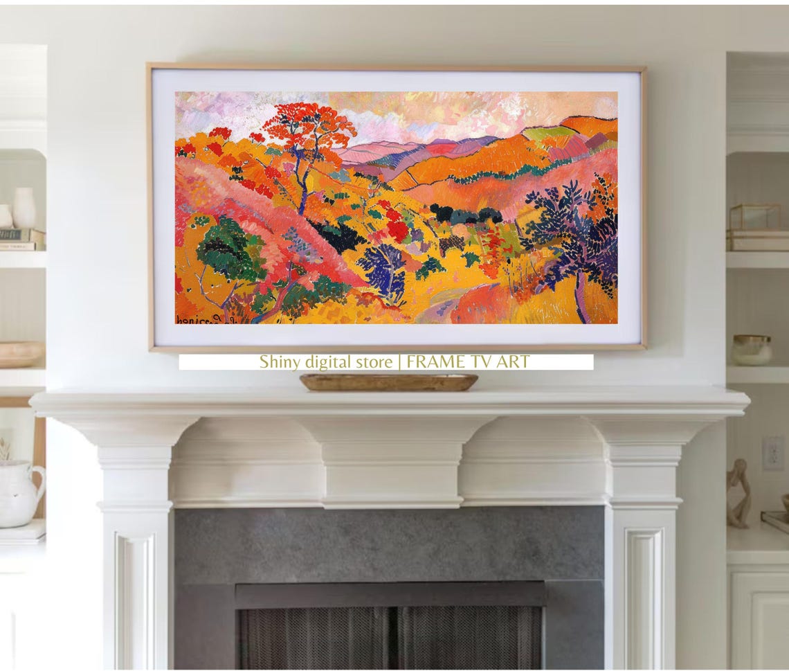 Fauvist Autumn Hills Bold Color Fall Landscape Expressive Poster - Image 3