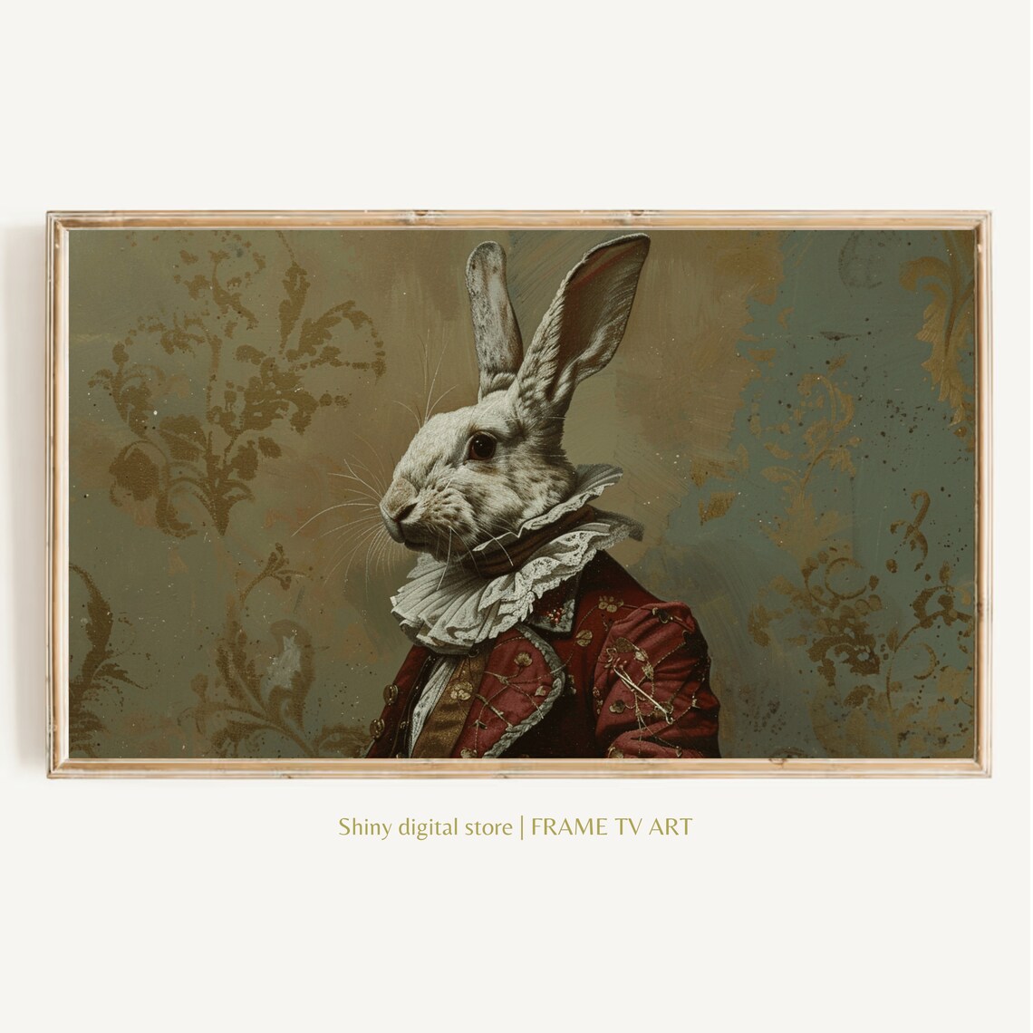 Easter Bunny Antique Frame Decor, Altered Art