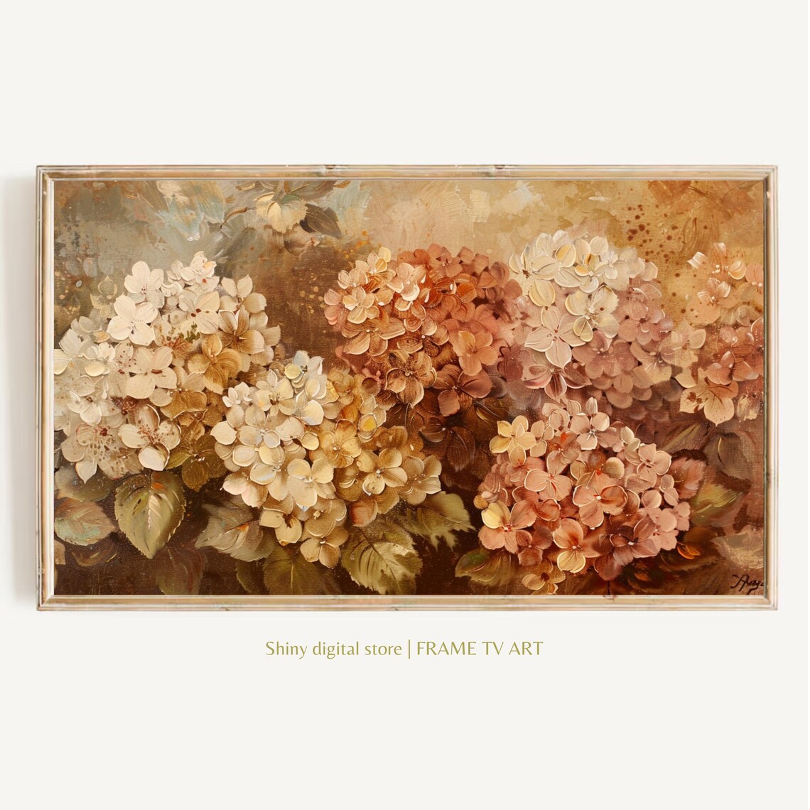 Fall Floral Painting, Hydrangea Autumnal Tones