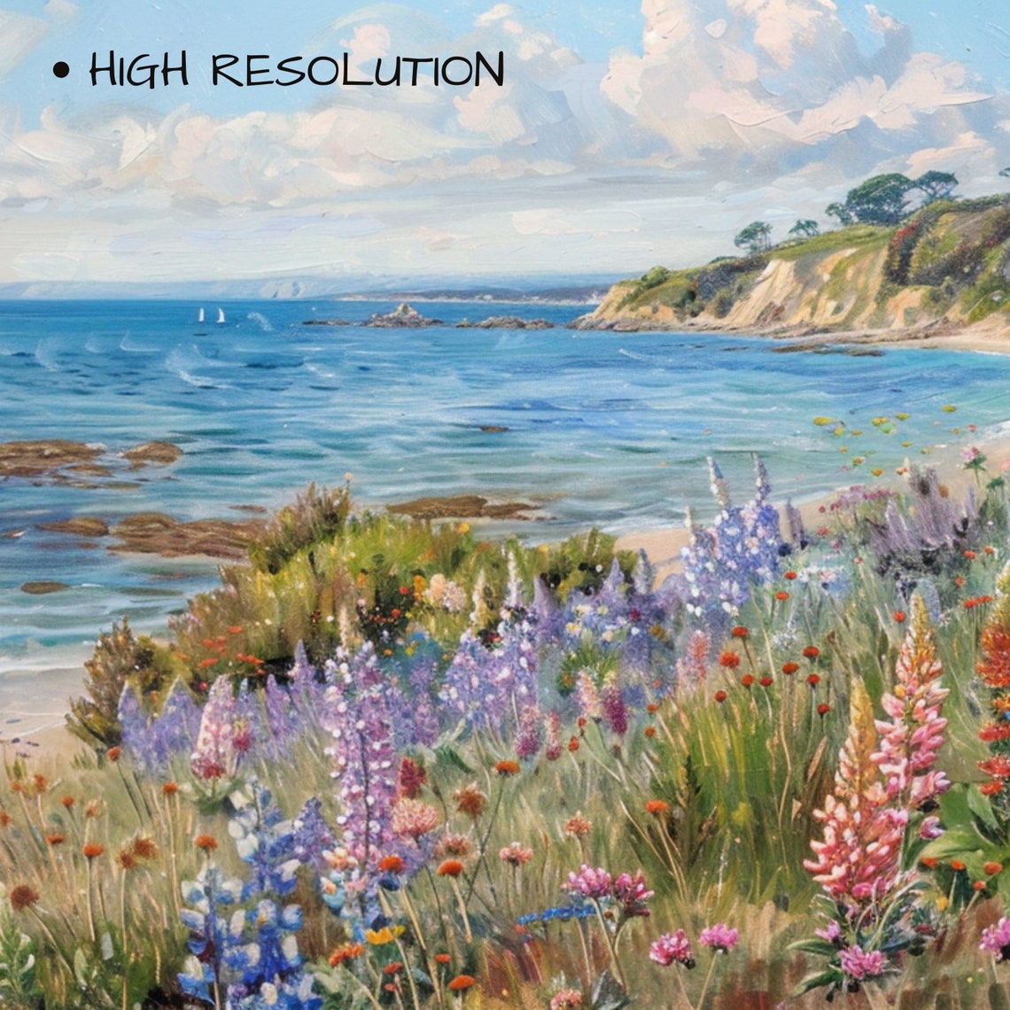 Coastal Wildflower Tv Art Summer Tv Art Frame Tv Art Spring Tv Art Wildflower Art Beach Decor Vintage Beach Tv Art Floral Art - Image 3