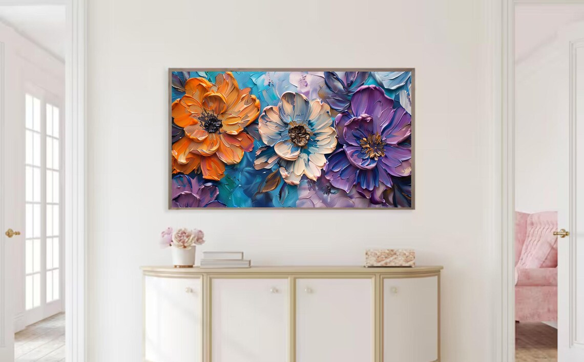 3D Summer Or Spring Textured Floral Botanical Decor - Image 2