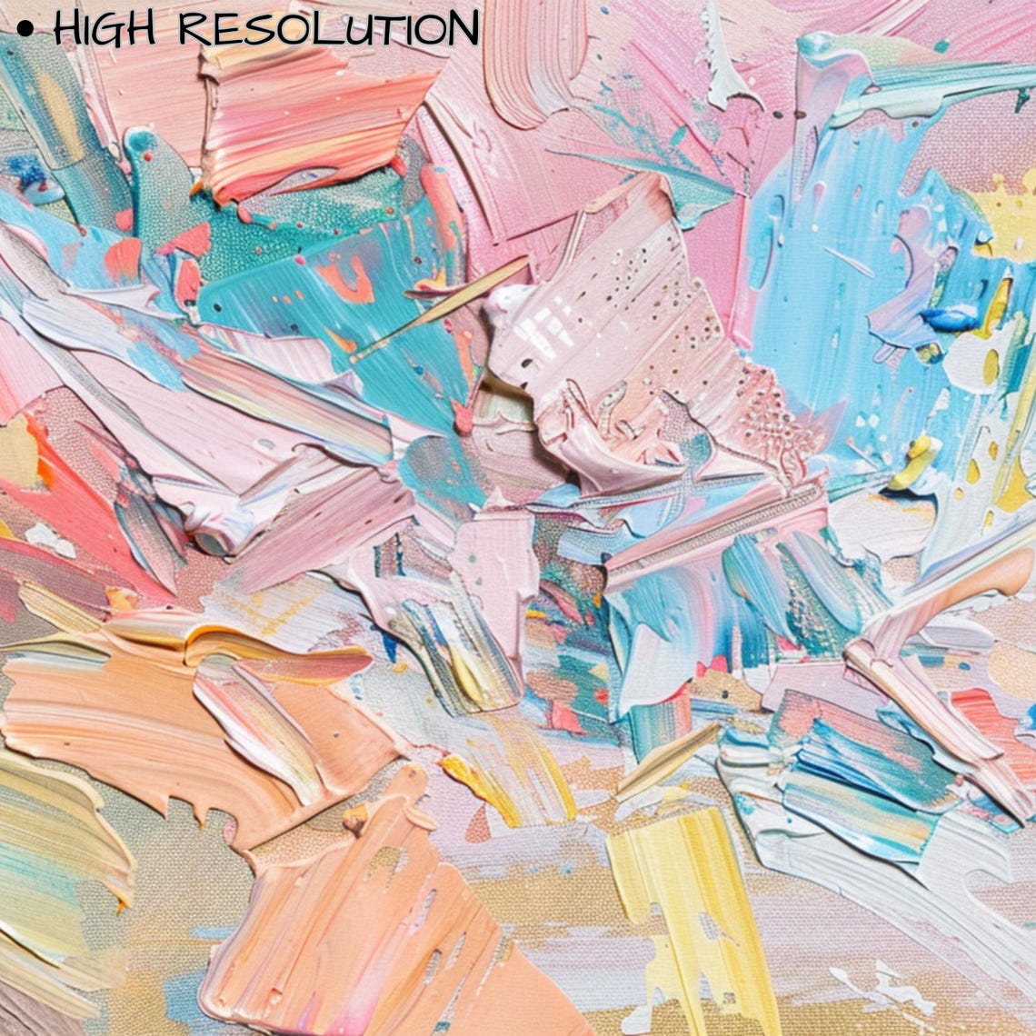 Pastel Abstract Textured Brushstrokes Pink Blue Modern Minimal Print - Image 3