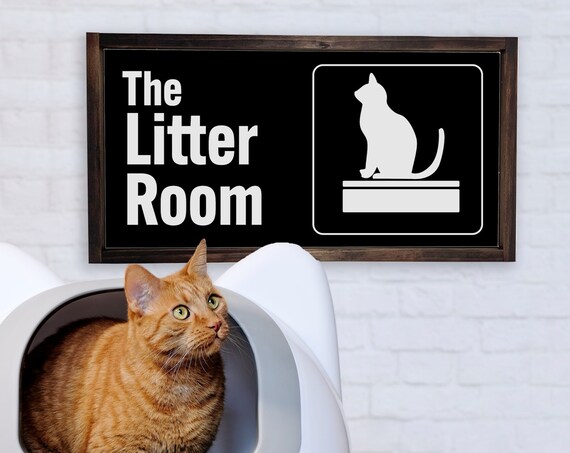 The Litter Room Funny Cat Sign Humorous Pet Owner Wall Decor Poster