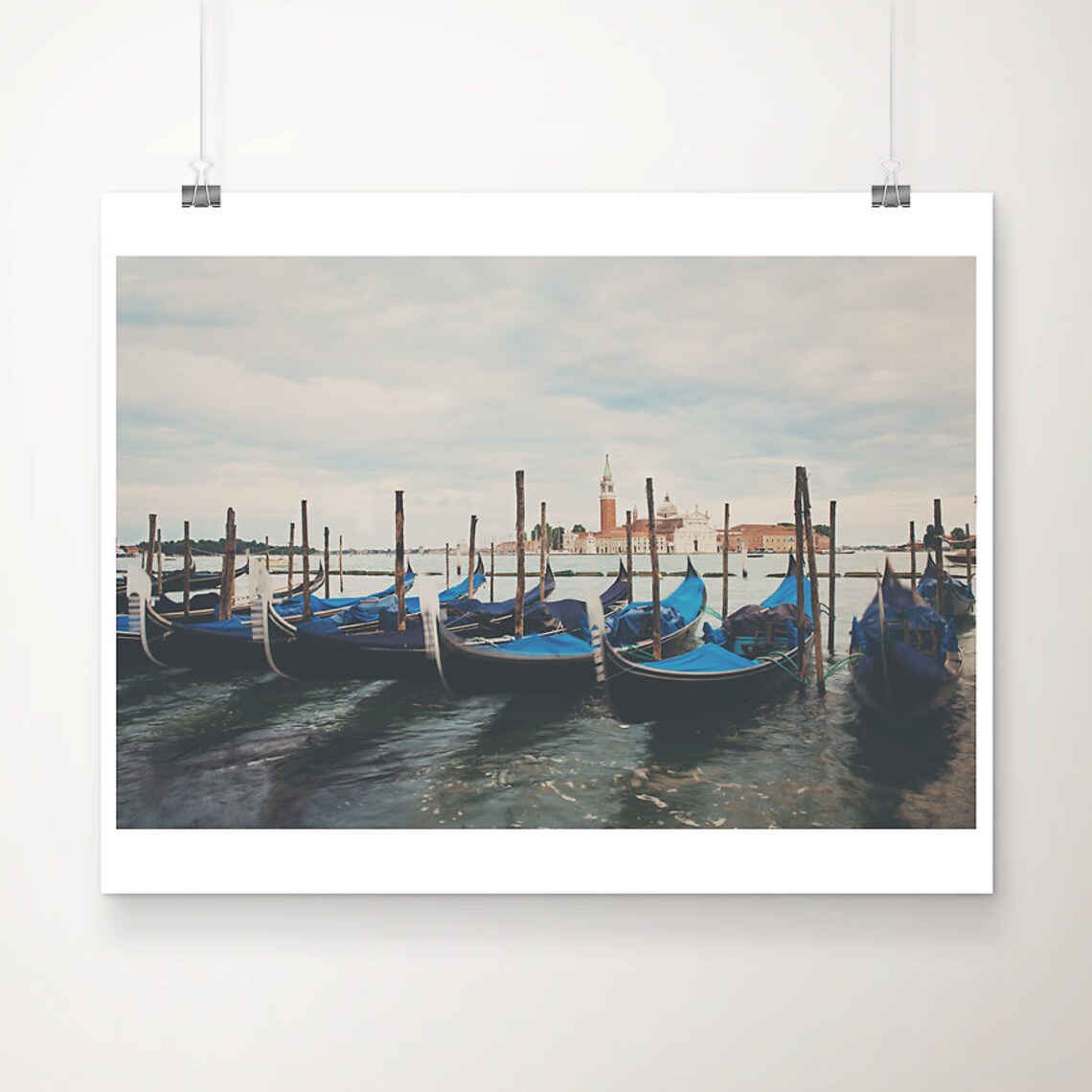 Venice Gondolas Travel Print, San Giorgio Maggiore