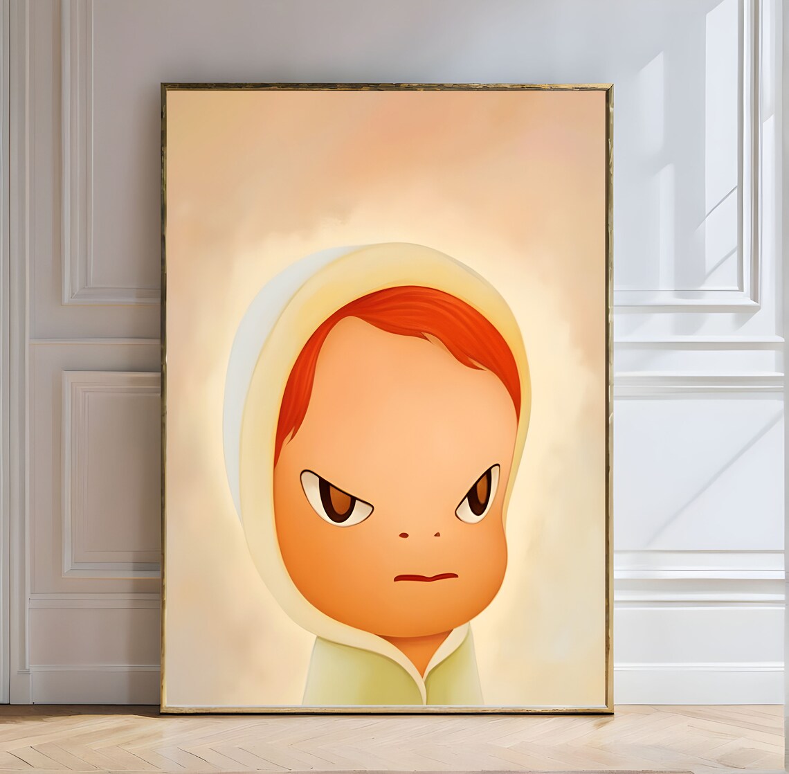 Yoshitomo Nara Winter Long 1999 Yoshitomo Nara Defiant Youth Winter Hoodie Stare Art Contemporary Minimalist Childhood Emotion - Image 5