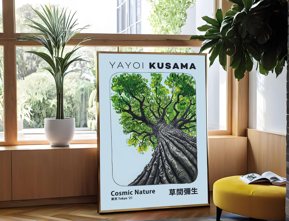 Majestic Tree With Expansive Roots Green Canopy Graphic Art Poster - Image 3