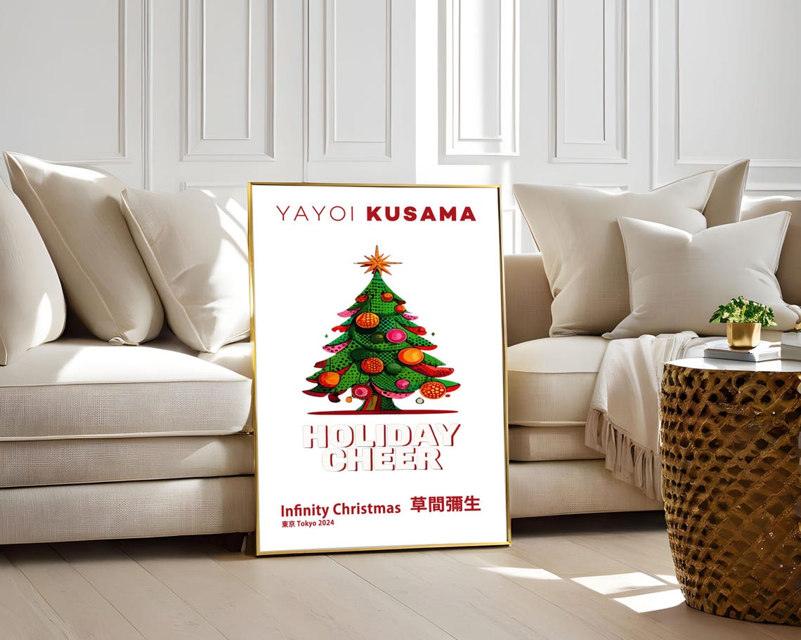 Yayoi Kusama Holiday Cheer Infinity Christmas Tree Tokyo 2024 Poster - Image 2