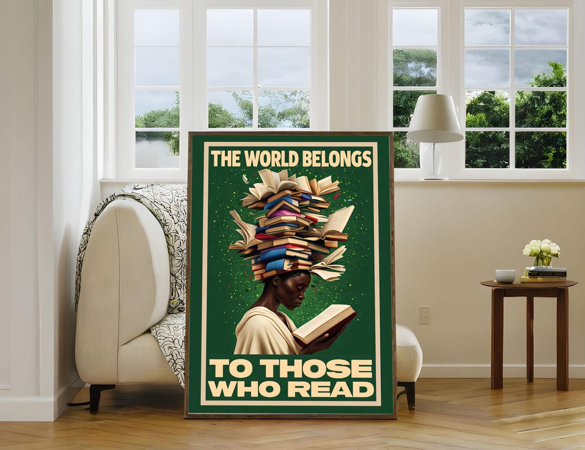 The World Belongs to Those Who Read Book Lover Library Wall Art - Image 4