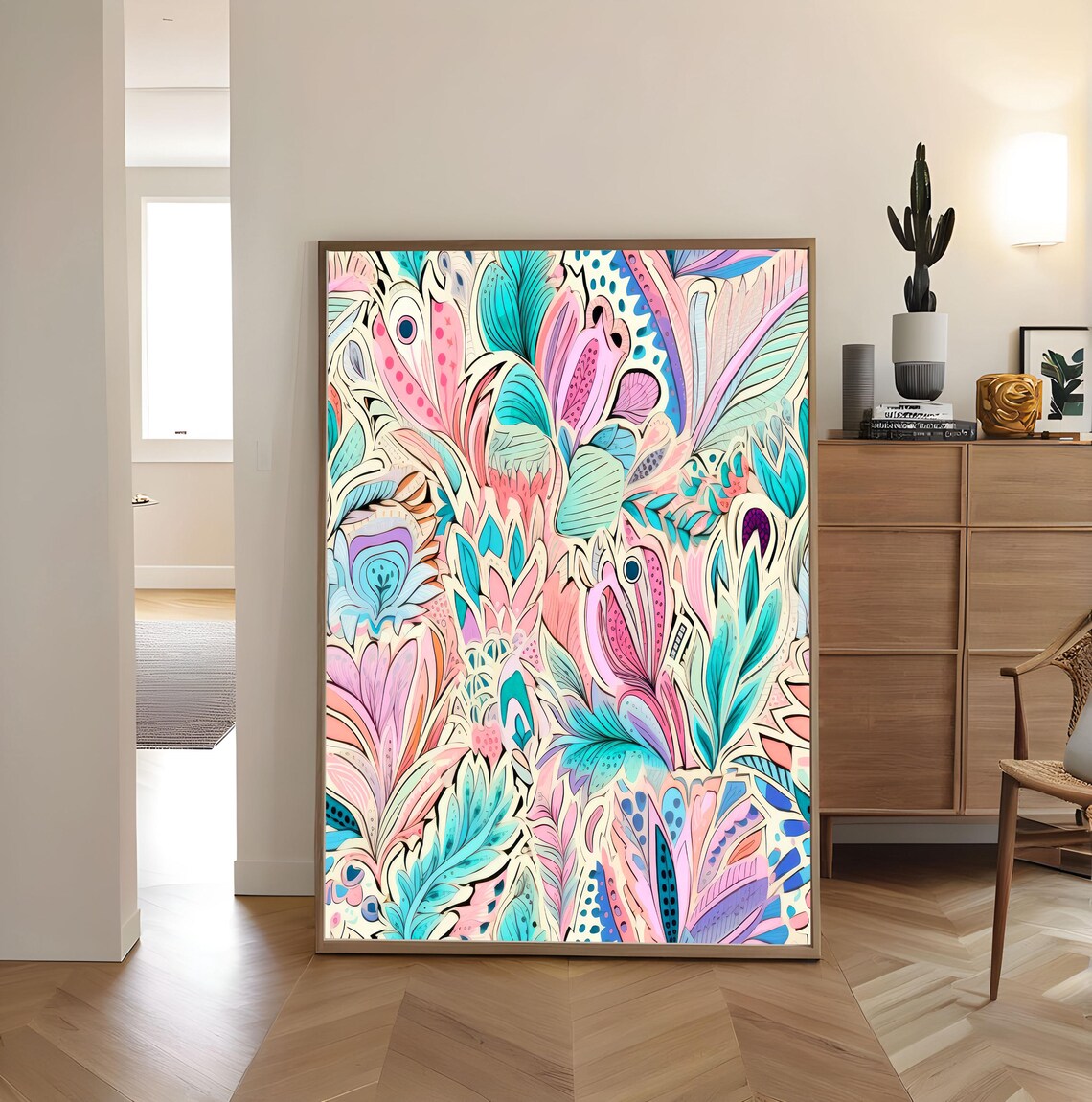 Yayoi Kusama Cosmic Nature Pink Floral Tokyo 2021 Abstract Art Poster - Image 4