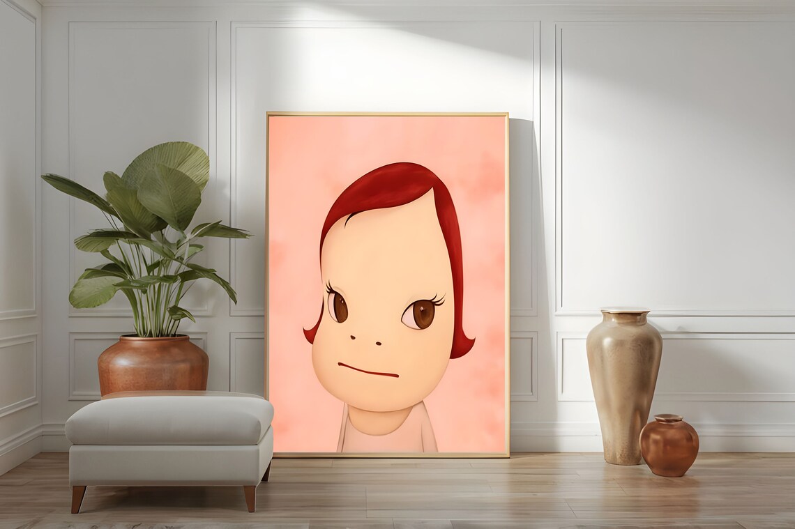 Yoshitomo Nara Girl 2006 Red Haired Big Eyed Child Portrait Poster - Image 5