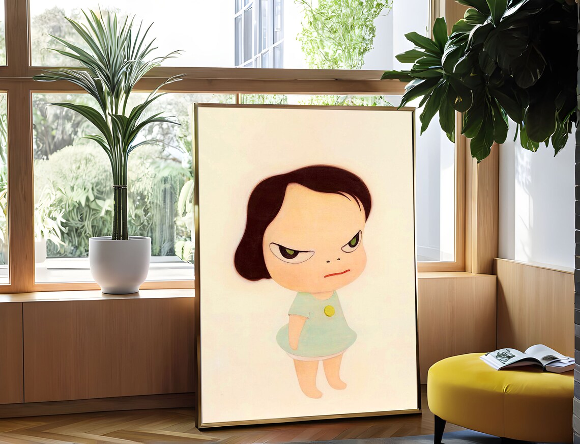 Yoshitomo Nara Frog Girl 1998 Quirky Art Pastel Tones Emotional Art Japanese Art Childlike Whimsical Defiance Innocence Unique Japan - Image 5