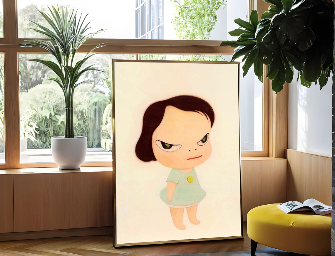 Yoshitomo Nara Sulky Girl Green Eyes Sideways Glance Wall Art - Image 5