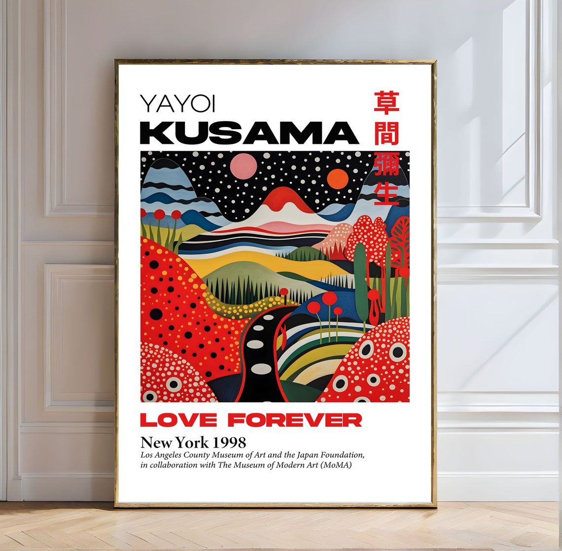 Yayoi Kusama Love Forever New York 1998 Night Mountain Poster