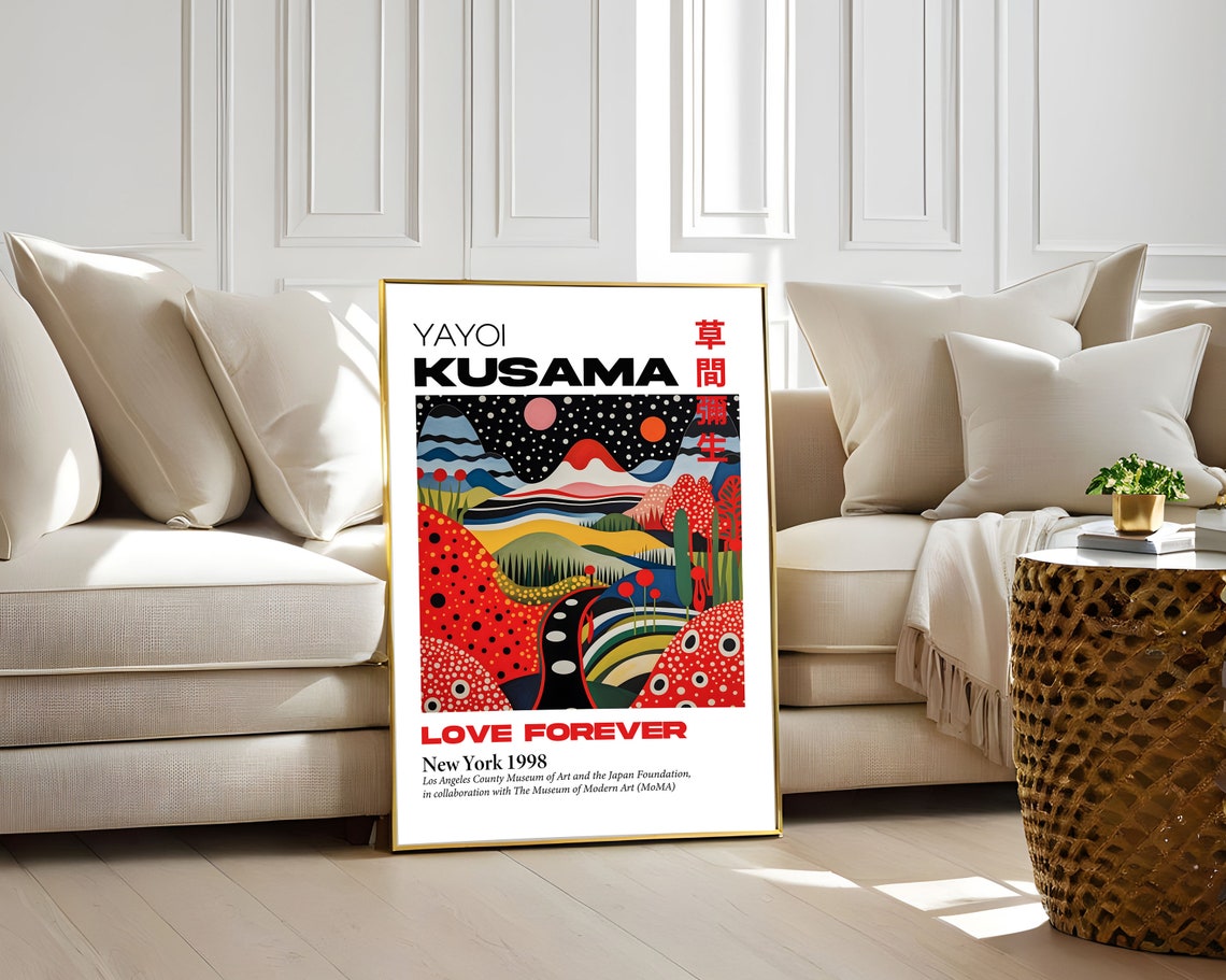 Yayoi Kusama Love Forever New York 1998 Night Mountain Poster - Image 3