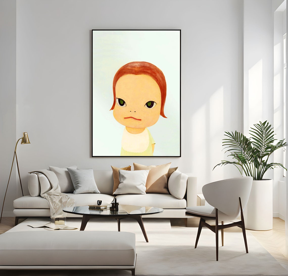 Yoshitomo Nara Green Eyed Child With Red Hair Portrait Yoshitomo Nara Green Eyes Child Red Hair Portrait Minimalist Contemporary - Image 4