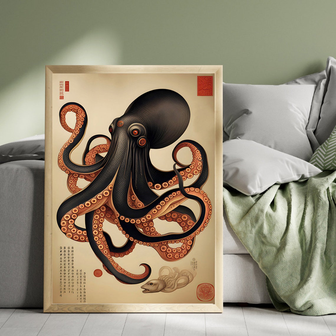 Tentacles of Edo Majestic Octopus Japanese Ukiyo E Art Poster - Image 4