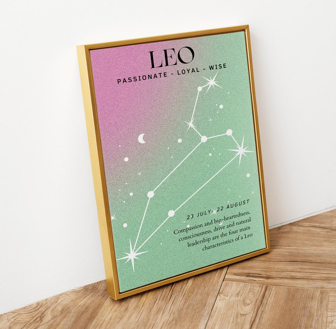Leo Zodiac Star Sign Constellation Gradient Astrology Poster - Image 2