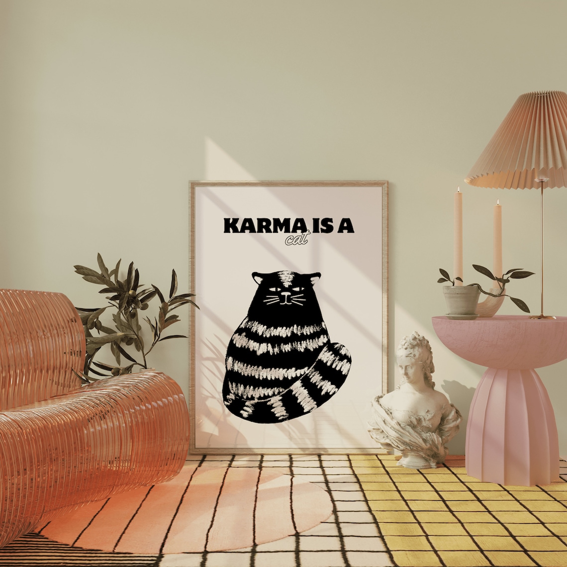 Karma Is A Cat Black Cat Illustration Poster for Taylor Swift Fans Room Decor - Image 2