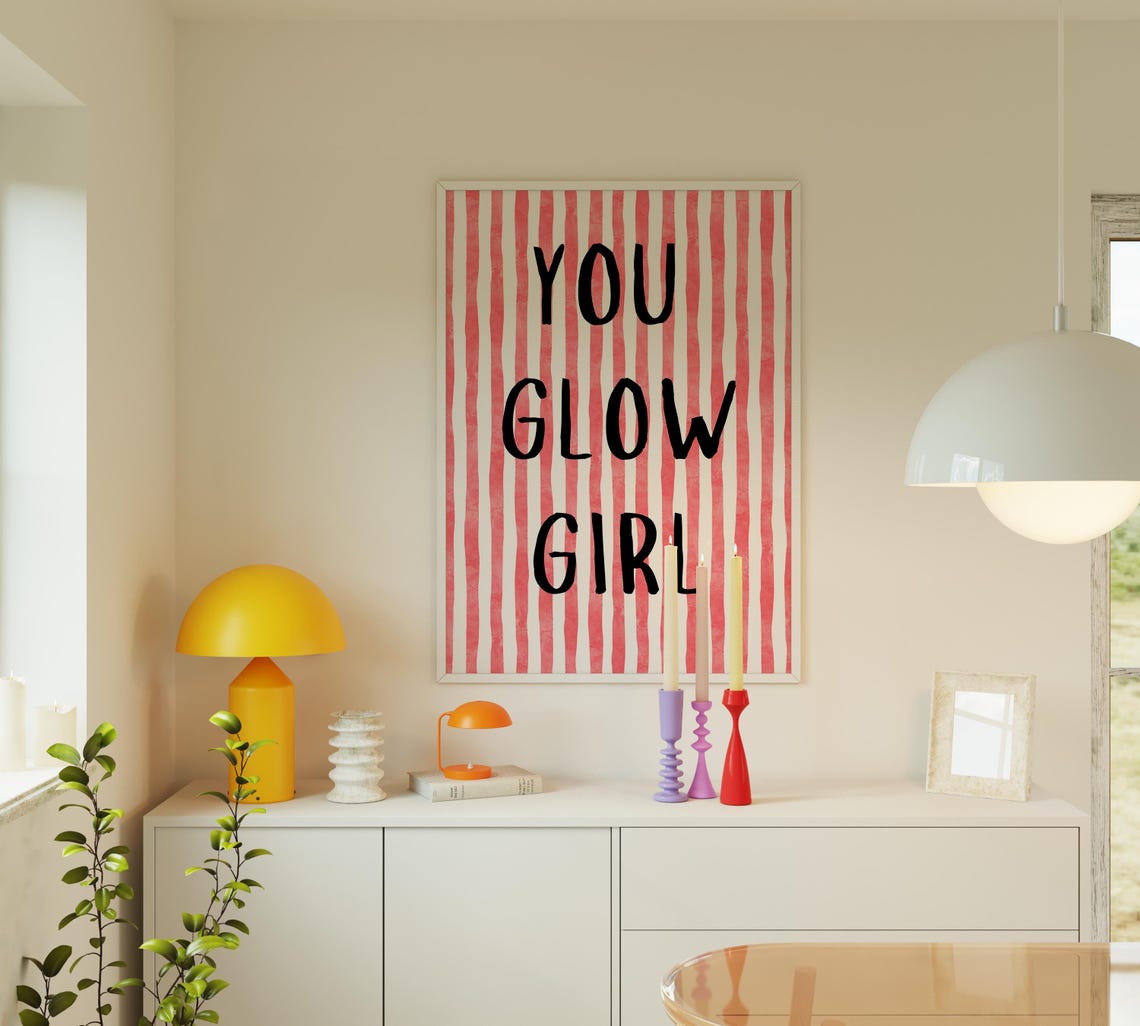 You Glow Girl Print Motivational Poster Women Empowerment Sign Inspirational Quote Print Feminist Wall Art Wall Art Gift - Image 3