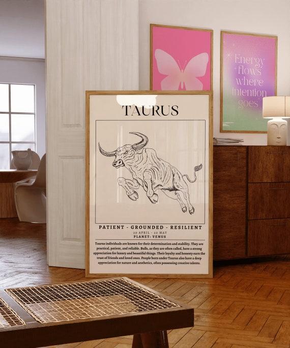 Taurus Poster Taurus Gifts Taurus Zodiac Print Taurus Birthday Gifts Taurus Affirmation Poster Astrology Print Spiritual Poster