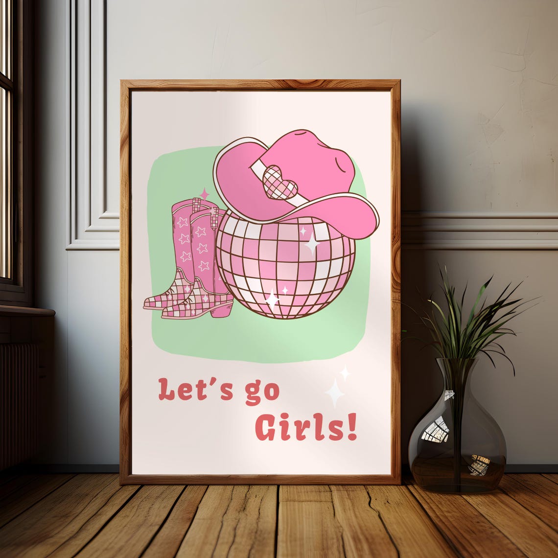 Western Cowgirl Print Country Music Lets Go Girls Cowboy Boots Art Retro Cowgirl Prints Howdy Prints Western Wall Art - Image 2