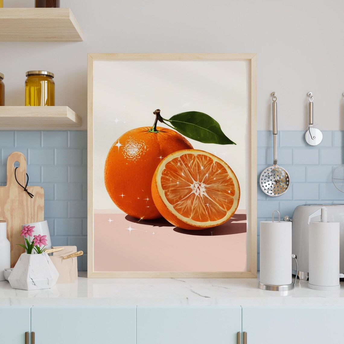 Orange Art Print, Modern Kitchen Wall Decor - Image 4