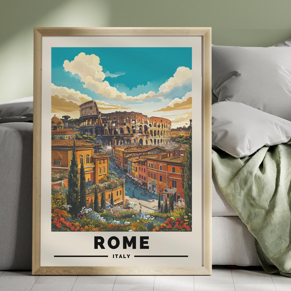 Rome Travel Print, Mediterranean Italy Travel Poster - Image 4