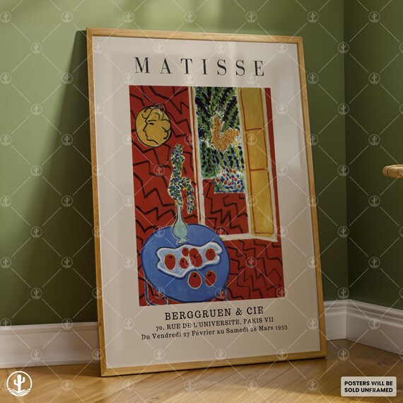 Matisse Red Interior Blue Table Still Life Berggruen 1953 Poster