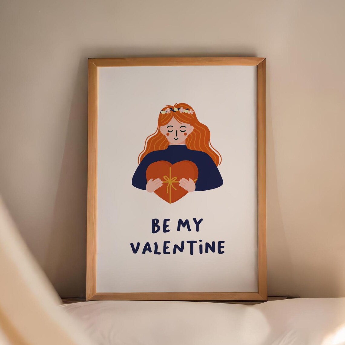 Happy Valentines Day Typography Art Poster