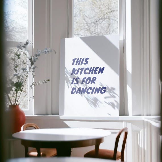 Minimalist Kitchen Poster Funny Chef Quote Cute Dance Art Typography Print Dopamine Decor Dining Room Wall Art Trendy Cooking Art