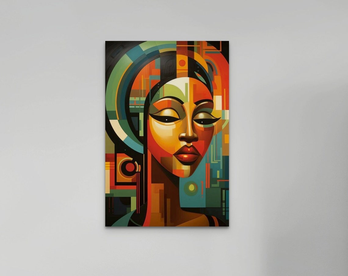 Modern Wall Art Prints Geometric Cubist Style Art Stretched Modern Home Wall Hanging Office Decor Trendy Art - Image 4